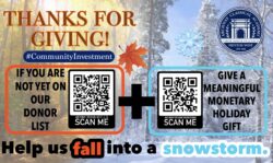Give to the Community Investment and PSO Snowstorm Holiday Gift campaigns