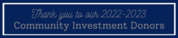 Thank you Community Investment Donors 22-23