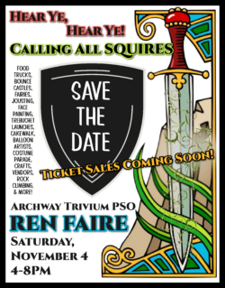 Save the Date for PSO Ren Faire November 4 from 4-8pm